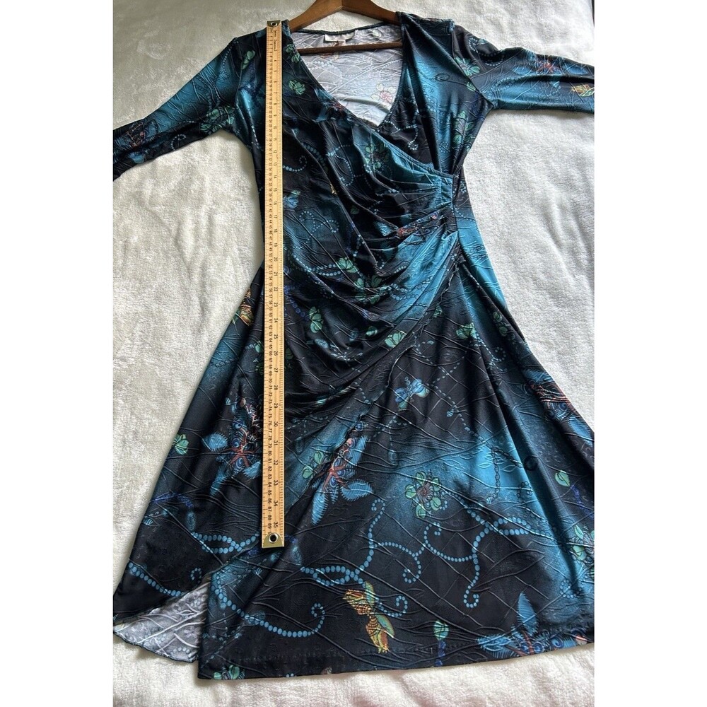 Janine Vintage Dress Large Wrap Flattering Drape Body Skimming Soft Grunge Y2k - Picture 6 of 11